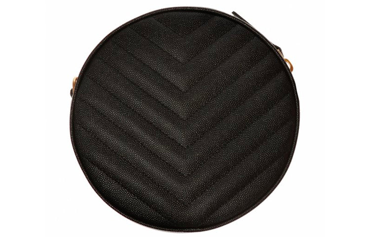 SAINT LAURENT Cow Leather Small Round Bag, Crossbody Bag, Shoulder Bag Women's Black
