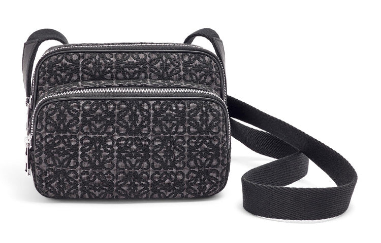 LOEWE Camera Bag In Anagram Jacquard Mini Anthracite/Black