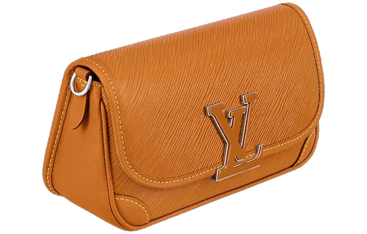 LOUIS VUITTON Buci Epi Grained Cow Leather Shoulder Bag Crossbody Bag Women's Caramel Brown