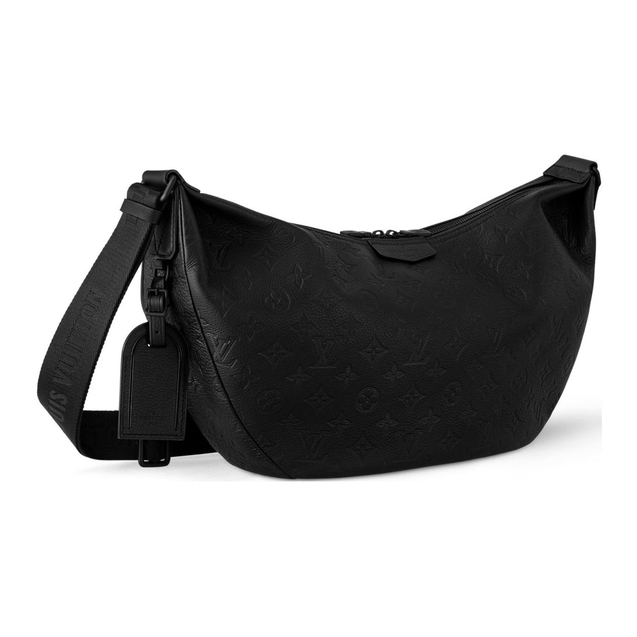 LOUIS VUITTON Cow Leather Hobo Bag Shoulder Bag Crossbody Bag Unisex Black