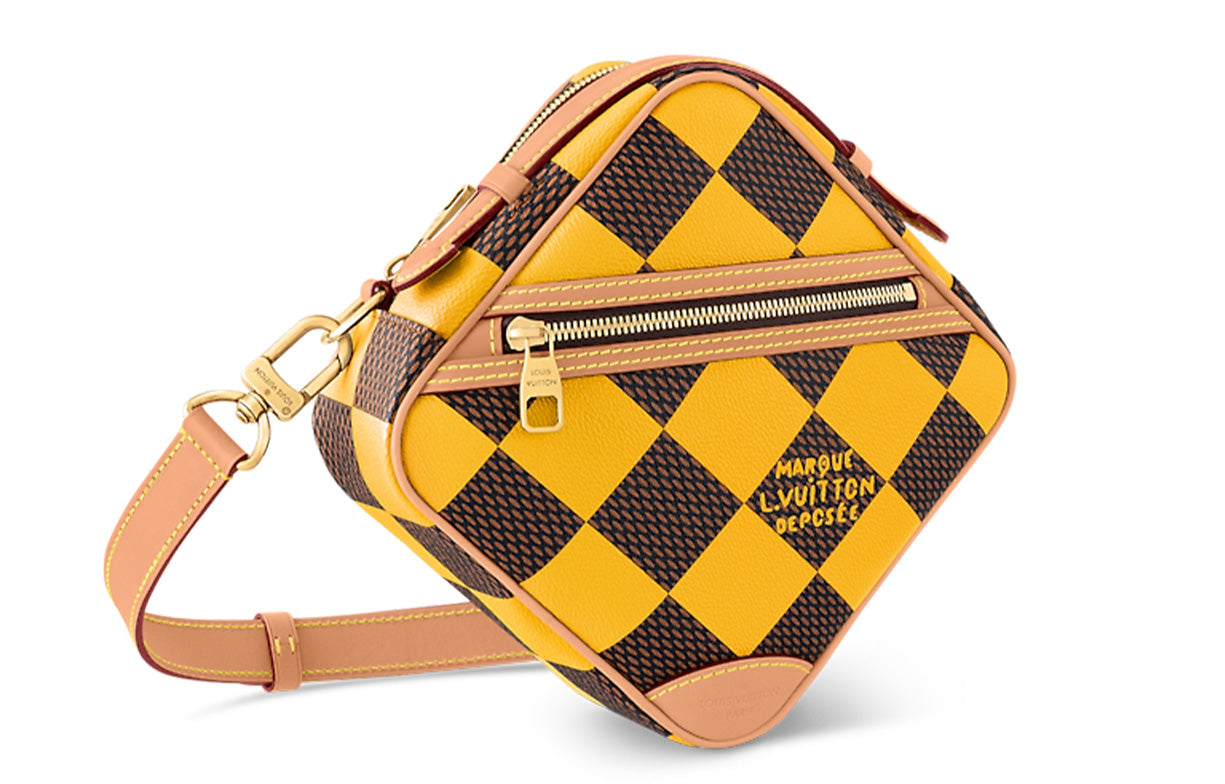 LOUIS VUITTON Chess Messenger Bag Damier Pop Jaune Mat