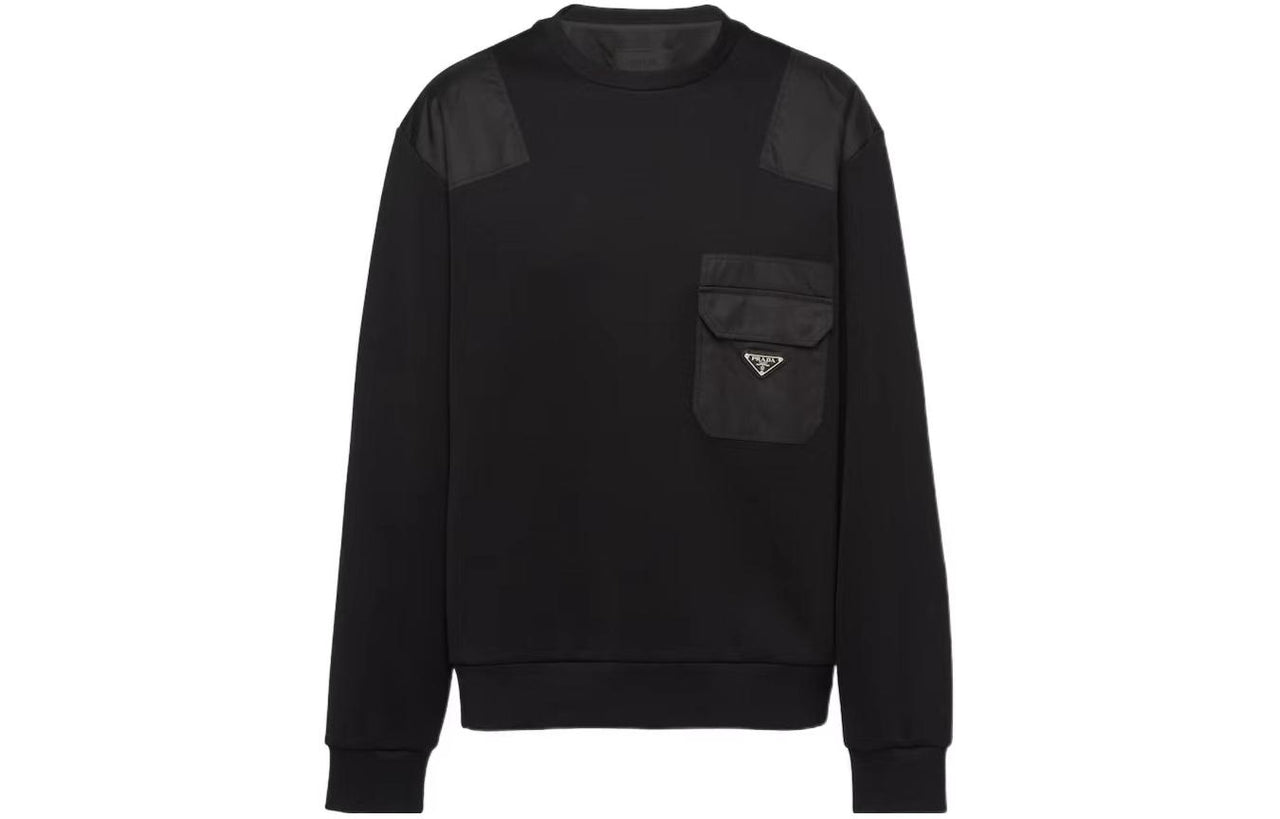 PRADA Triangle logo Panelled Sweatshirt
