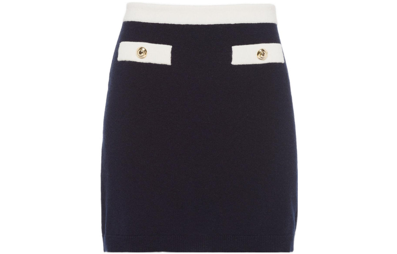MIU MIU FW22 Casual Long Skirts Women's Navy Blue