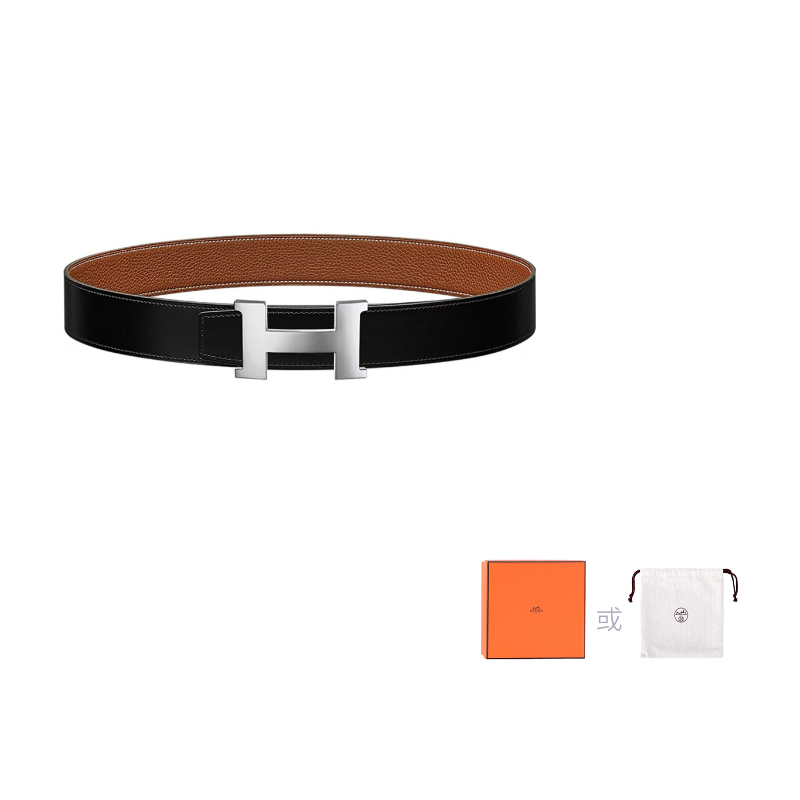 HERMES Cow Leather Belts Unisex Width  3.8cm