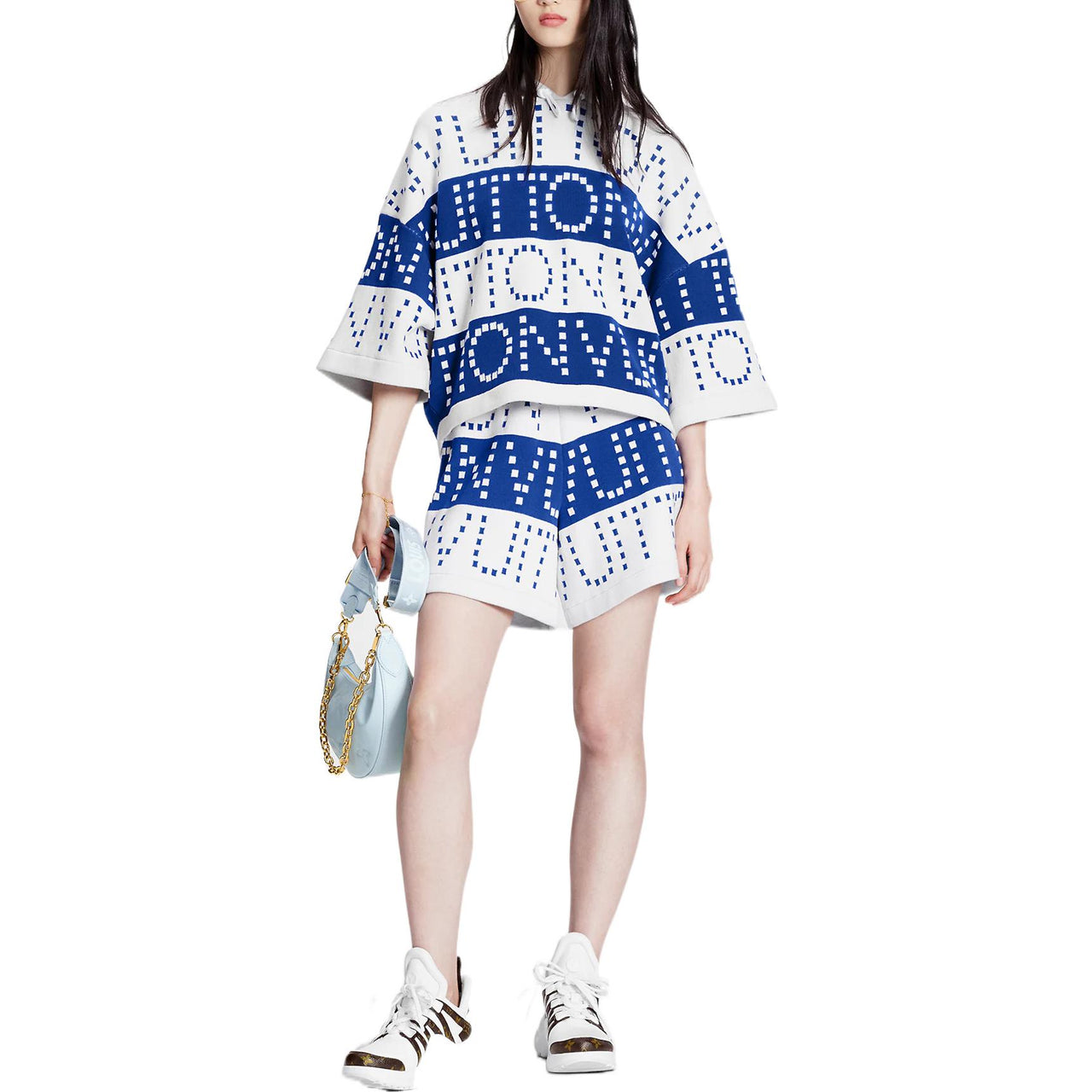 LOUIS VUITTON Batwing Sleeve T Shirt Women's Blue