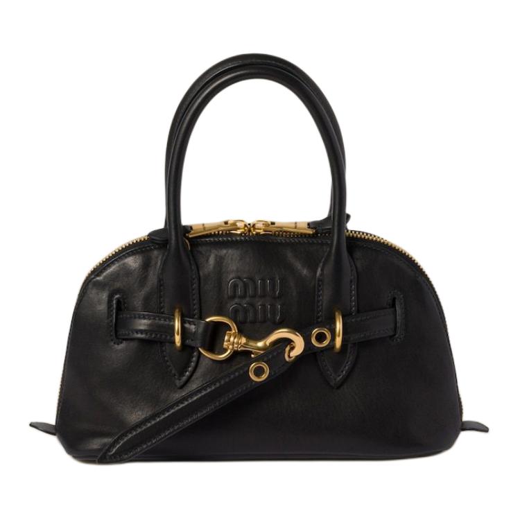 MIU MIU Nappa Leather Shoulder Bag, Crossbody Bag, Handbag Regular Women's Black