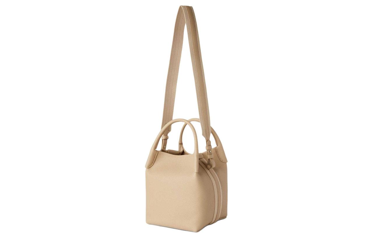 Loro Piana Calfskin Bucket Bag, Handbag, Shoulder Bag, Crossbody Bag Small Size Women's Light Brown