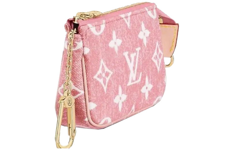 LOUIS VUITTON Micro Pochette Accessoires Denim Jacquard Pink