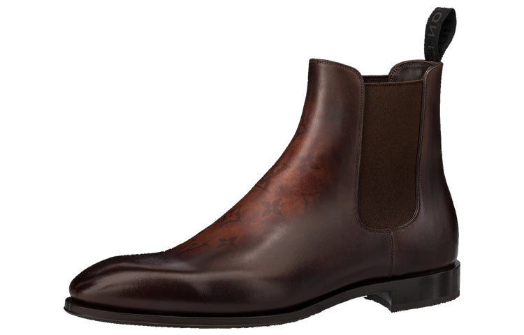 LOUIS VUITTON Minister Ankle Length Chelsea Boots Men's Brown