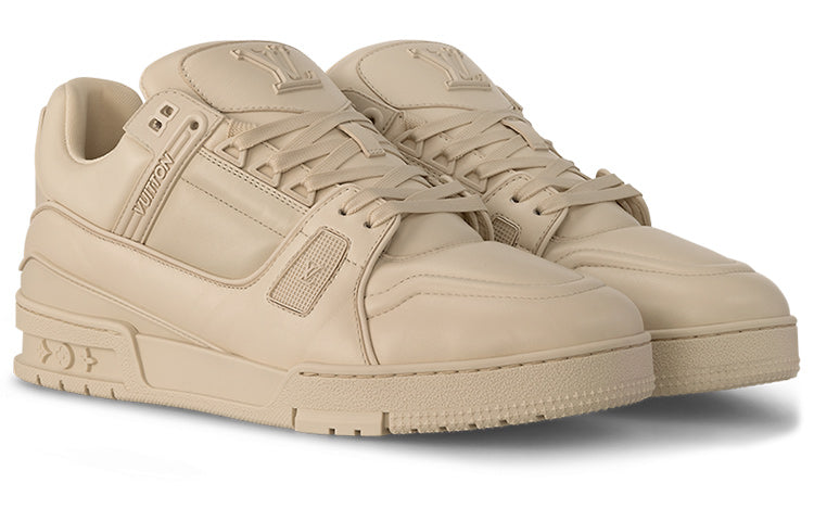 LOUIS VUITTON Trainer Low-Top Skateboard Shoes Men's Beige