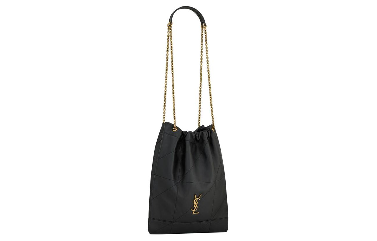 SAINT LAURENT Jamie Lambskin Handbag Shoulder Bag Women's Black