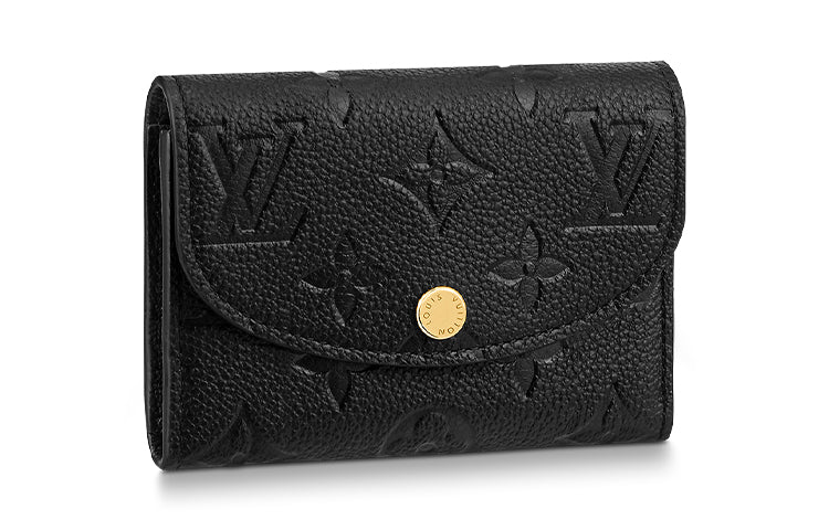 LOUIS VUITTON Rosalie Cow Leather Card Holder Wallet Coin Purses Regular Women's Black