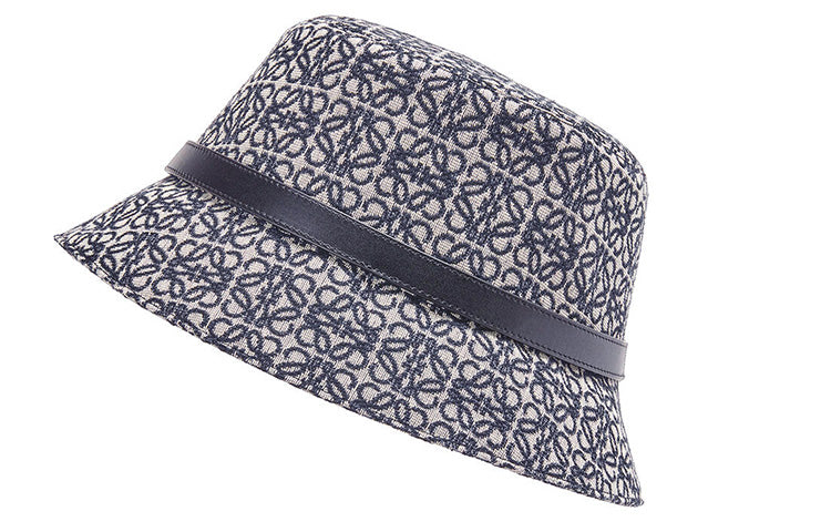 LOEWE Canvas Cowhide Bucket Hats Women's Marine Blue/Black