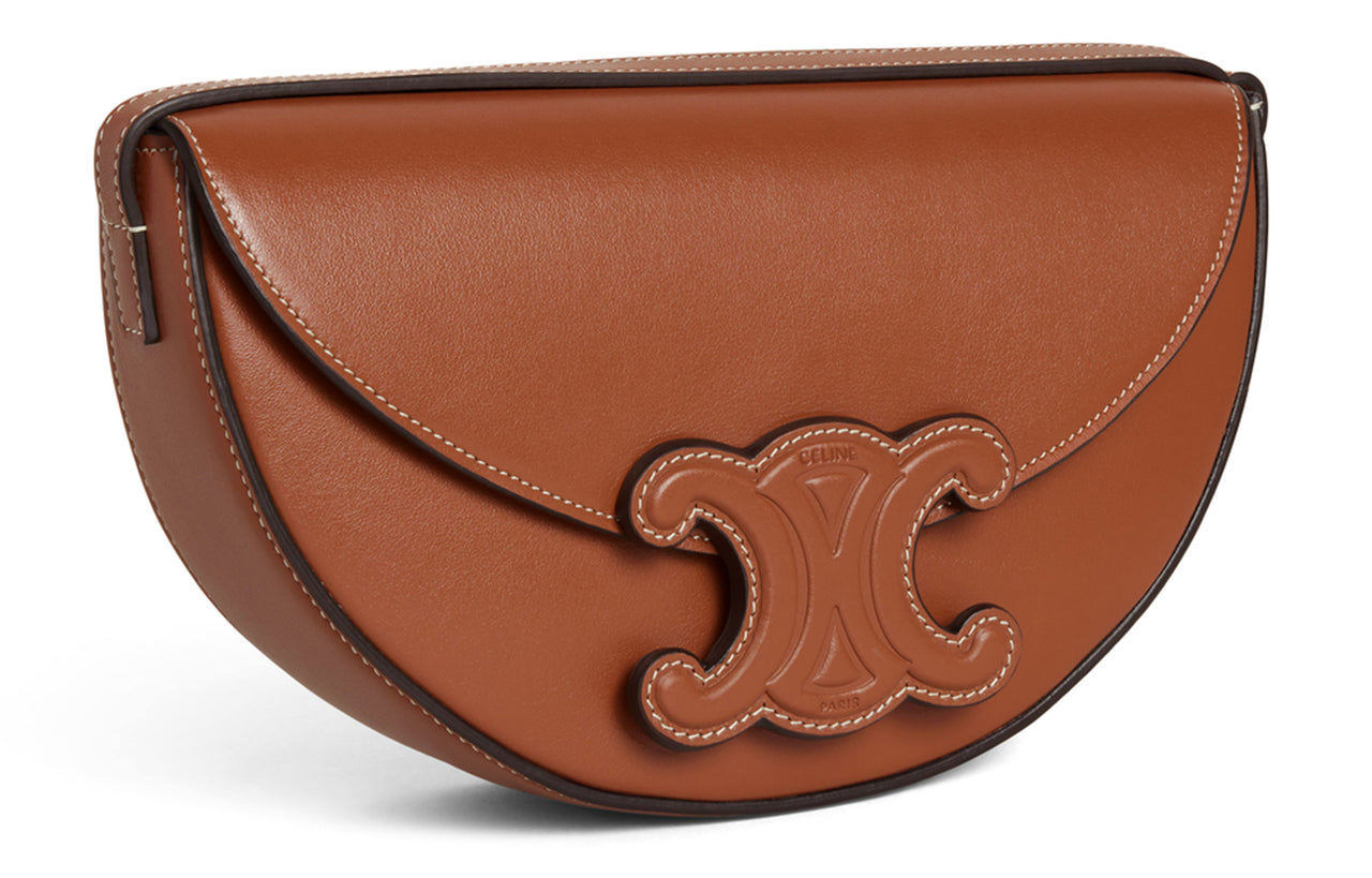 CELINE BesaceTriomphe Smooth Calf Leather Messenger Bag Crossbody Bag Shoulder Bag Women's Brown