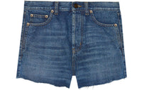 SAINT LAURENT FW22 Denim Shorts Women's Ink Blue Washed