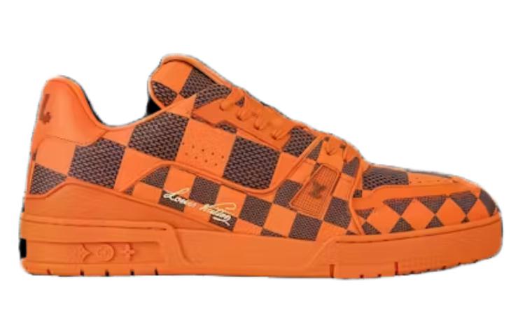 LOUIS VUITTON Lv Trainer Sneaker Damier Pop Orange