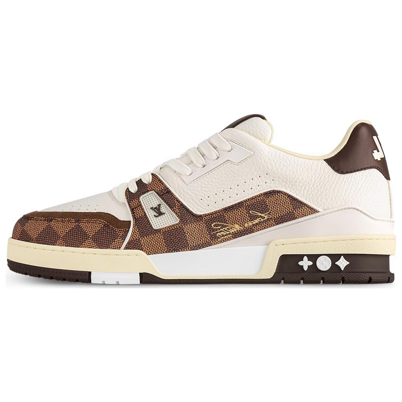 LOUIS VUITTON Trainer Low-Top Skateboard Shoes Unisex White Brown Black
