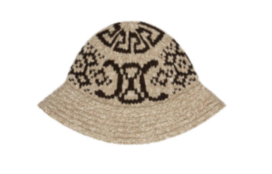 CELINE Cloche Hat In Triomphe Fair Isle Wool
