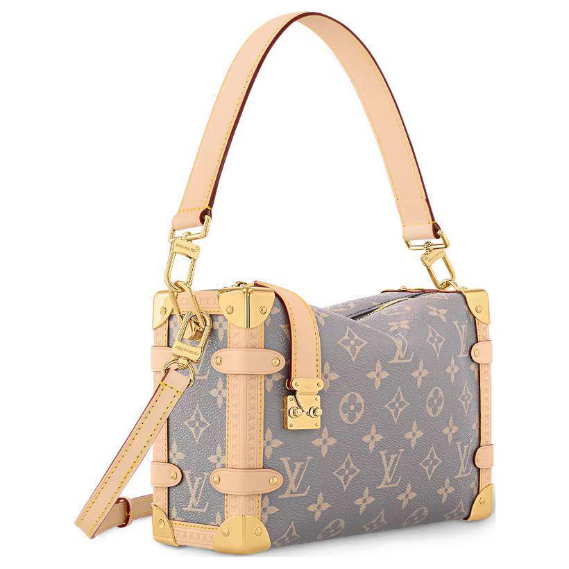 LOUIS VUITTON Side Trunk MM Monogram Shoulder Bag Medium Grey