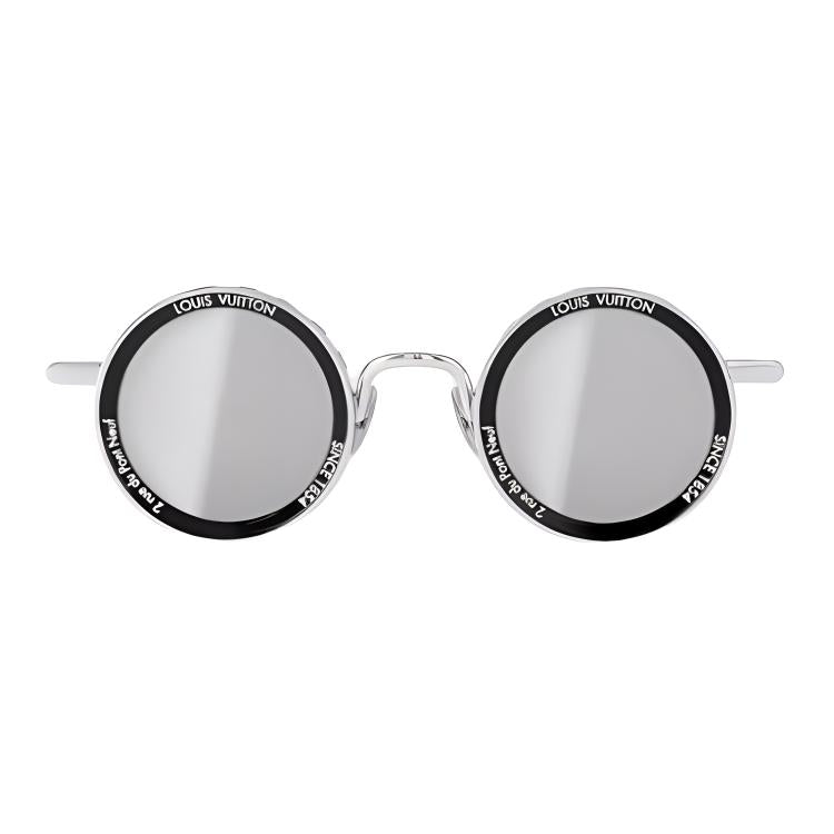 LOUIS VUITTON Metal Round Sunglasses Men's Silver