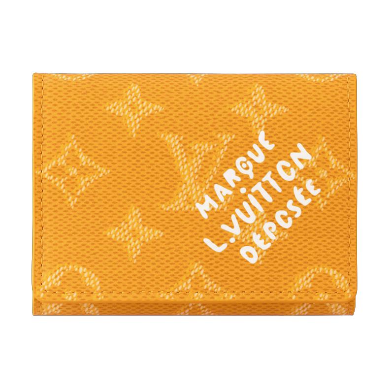 LOUIS VUITTON ENVELOPE Monogram Heritage Coated Canvas Card Holder Men's Yellow