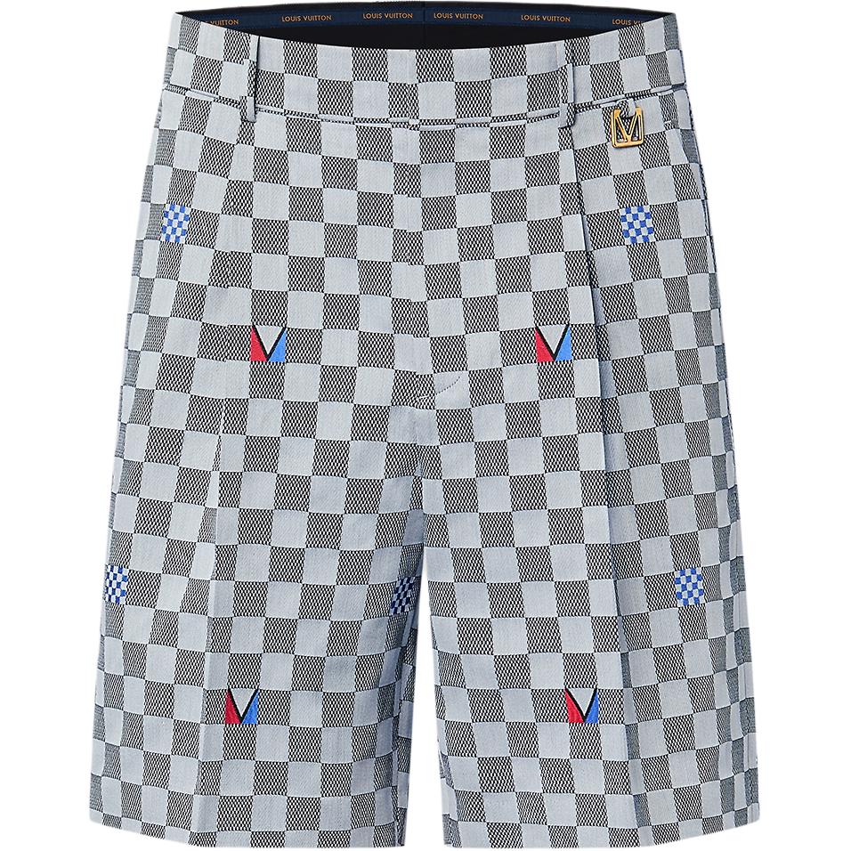 LOUIS VUITTON Damier Cotton Tailored Shorts