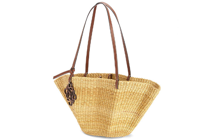 LOEWE Elephant Grass With Calfskin Handbag, Shoulder Bag Women's Natural