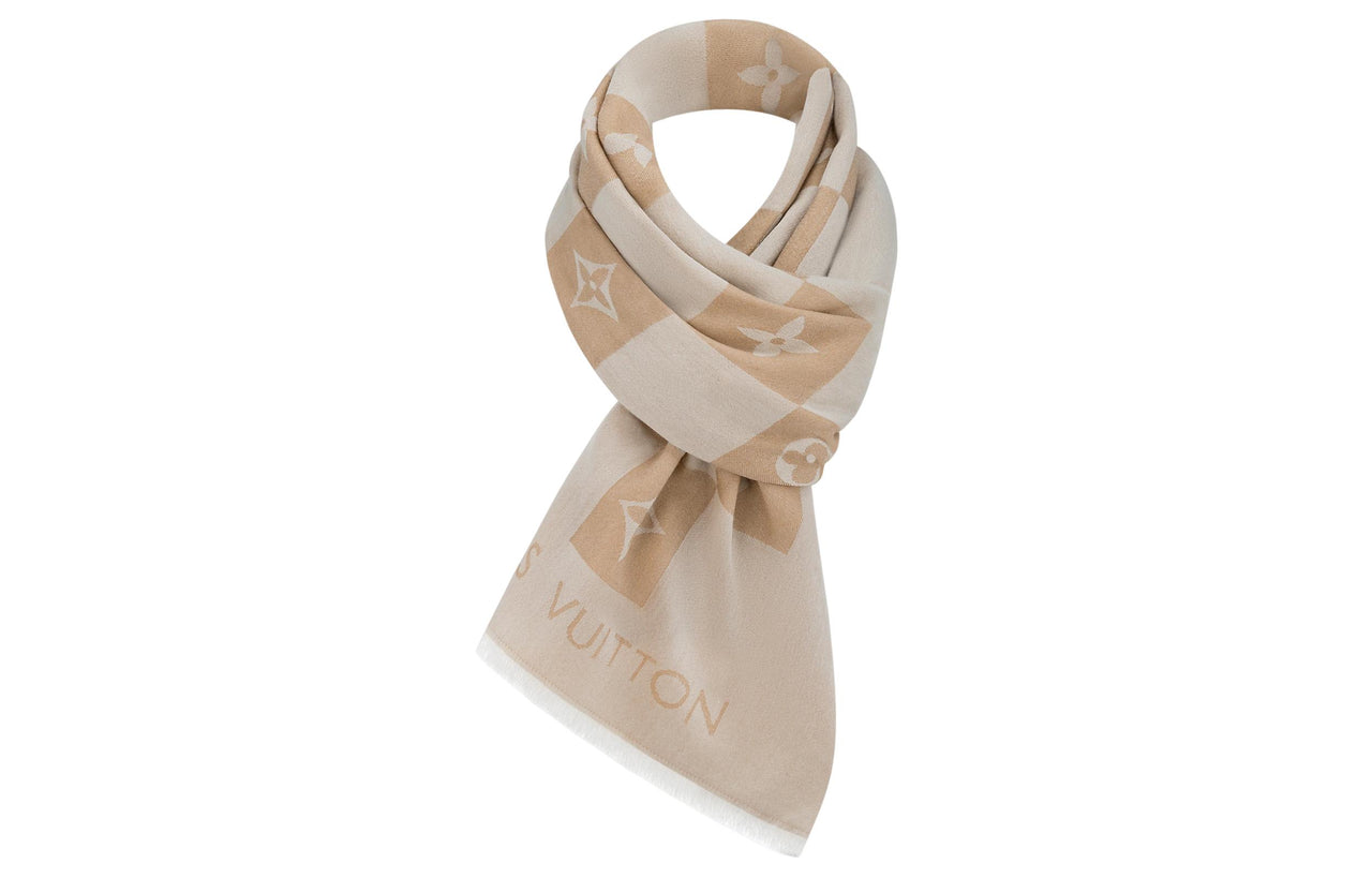 LOUIS VUITTON Knit Scarf Women's Light Khaki