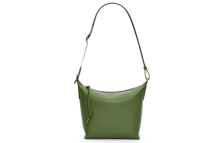 LOEWE Cubi Soft Smooth Cow Leather Messenger Bag, Shoulder Bag, Crossbody Bag Trumpets Men's Forest Green