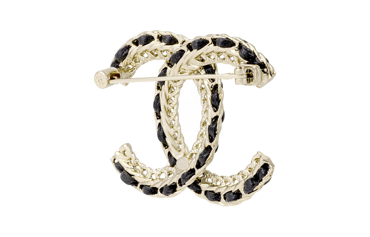 CHANEL Brooches Women's Black/Gold