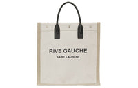 SAINT LAURENT Rive Gauche North/South Tote White Linen/Beige