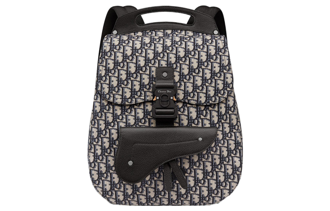 DIOR Fabric Laptop Backpack Men's Beige Black