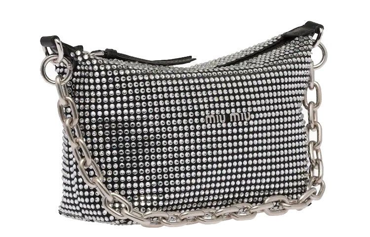 MIU MIU Satin One Shoulder Handbags Women's Black