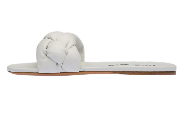 MIU MIU Slide Slippers Women's White