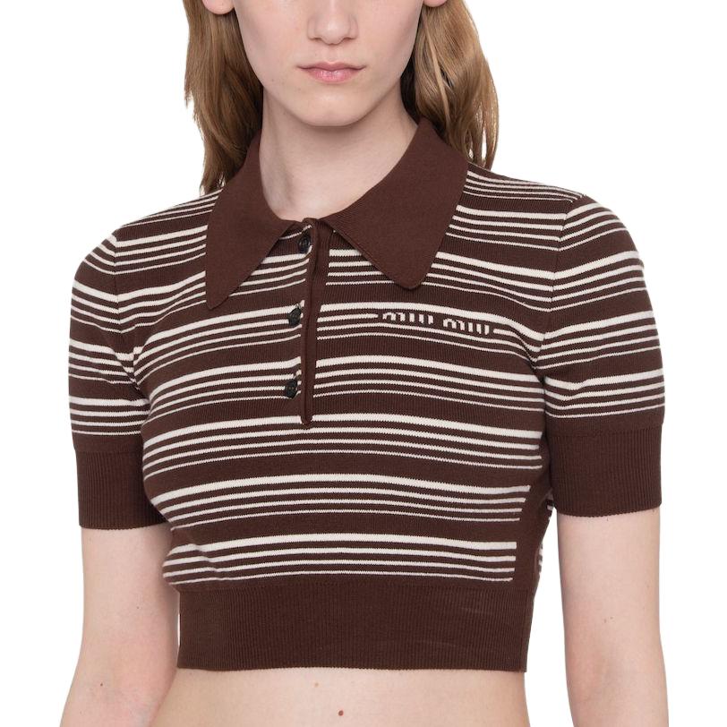 MIU MIU SS23 Polo Shirt Women's Tobacco