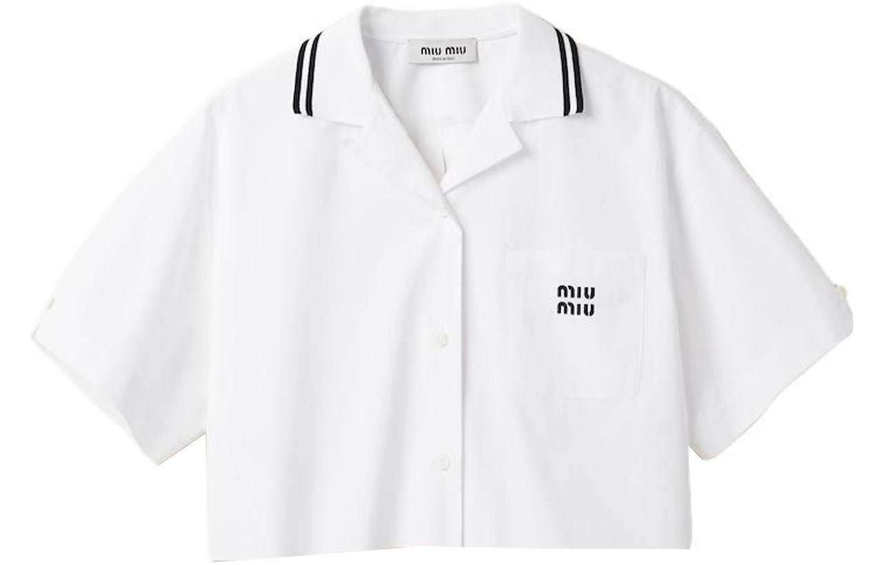 MIU MIU Logo print Poplin Shirt