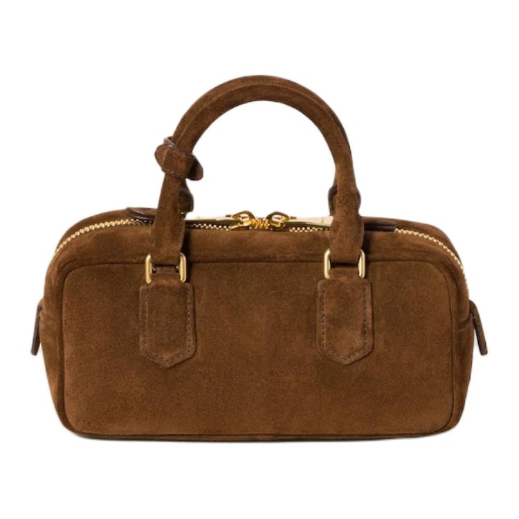 MIU MIU Arcadie Series Suede Leather Shoulder Bag Crossbody Bag Handbag Women's Cocoa Brown