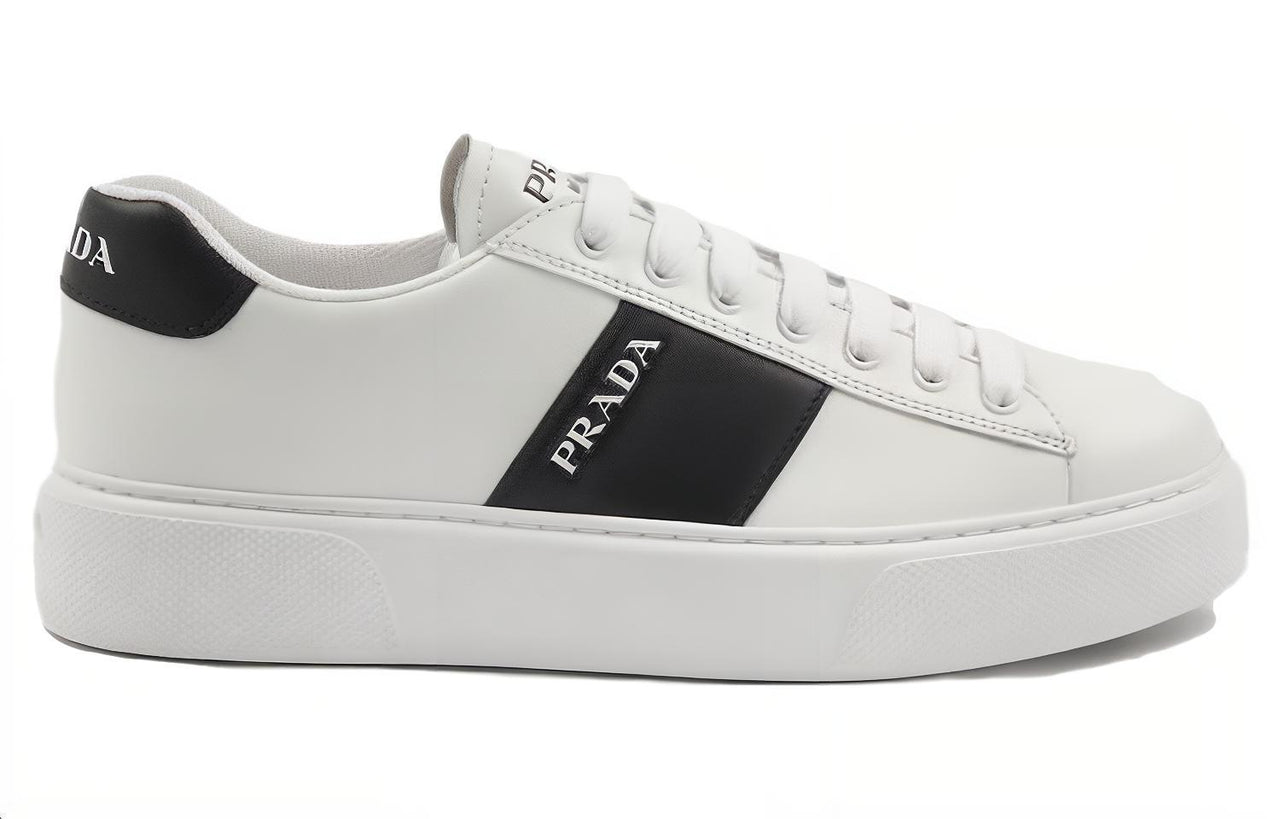 PRADA Low Top Skateboard Shoes Men's Black White