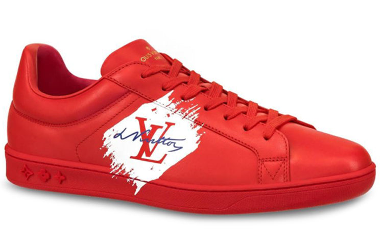 LOUIS VUITTON Luxembourg Stylish Skateboarding Shoes Men's Red