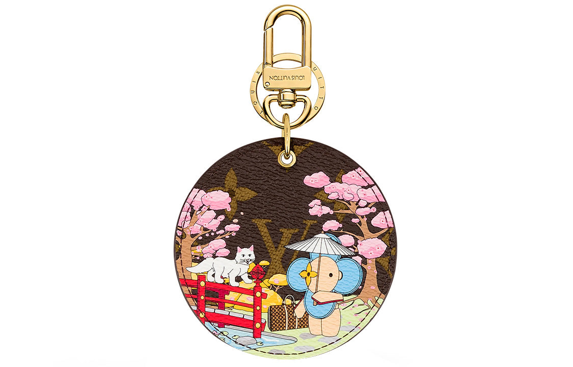 LOUIS VUITTON Illustre Japanese Garden Xmas Bag Charm And Key Holder Monogram Vivienne