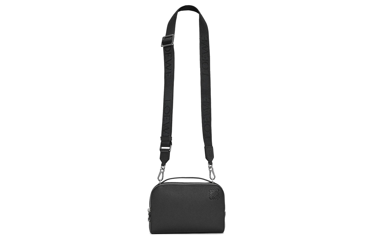 LOEWE Soft Grain Cow Leather Camera Bag, Crossbody Bag Mini Men's Black