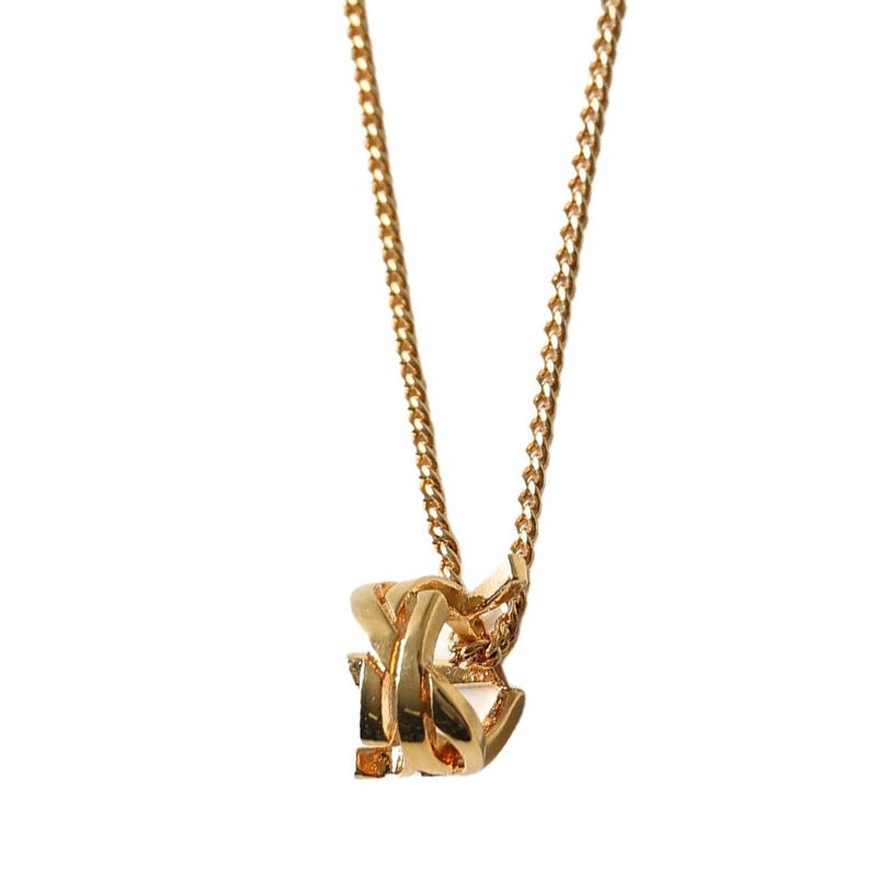 SAINT LAURENT Brass, Palladium Silver, Yellow Gold Necklaces Women's Silver/Gold