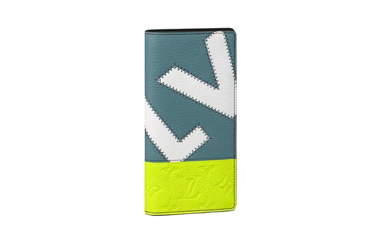LOUIS VUITTON Brazza Taurillon Leather Wallet Men's Yellow & Multicolor