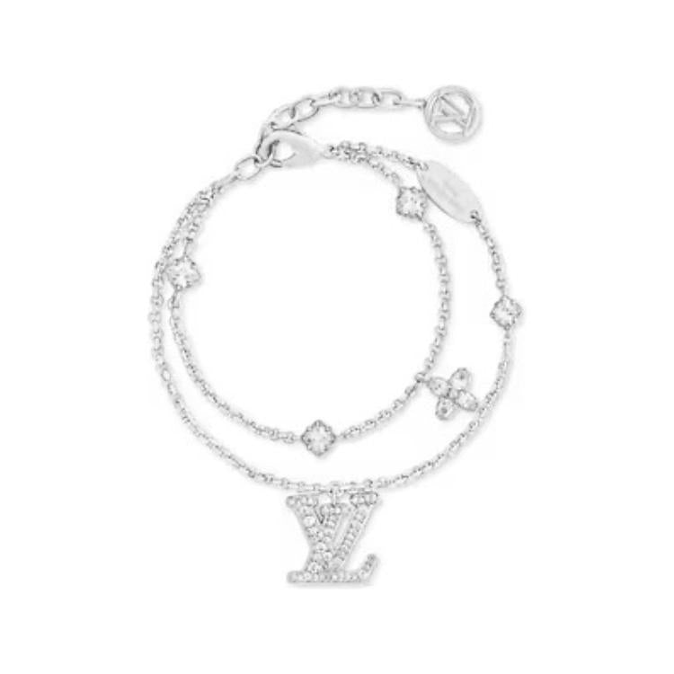 LOUIS VUITTON Metal, Faux Crystal Bracelets Women's Silver