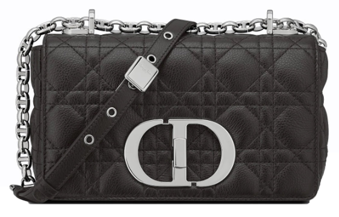 DIOR Soft Cannage Calfskin With Leather Crossbody Bag, Shoulder Bag Women's Black