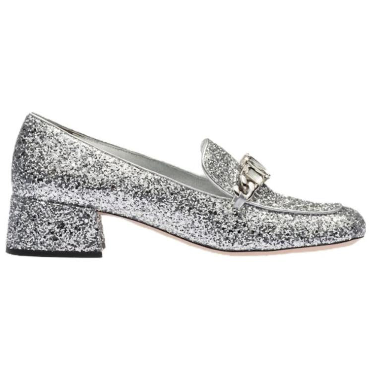 MIU MIU Loafers 3.5cm Women's Glitter