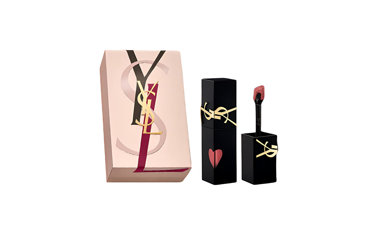 SAINT LAURENT Black Tube Fleece Mist Lip Gloss Soft Matte Easy to Blend Natural