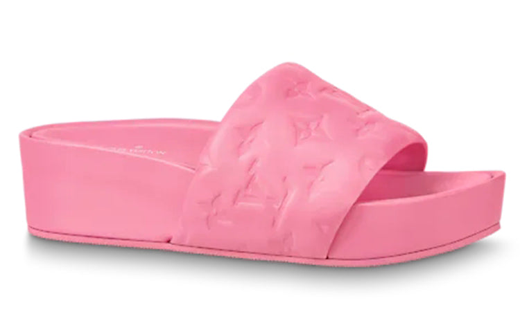 LOUIS VUITTON Jumbo Flatform Stylish Sandals Women's Rose Red