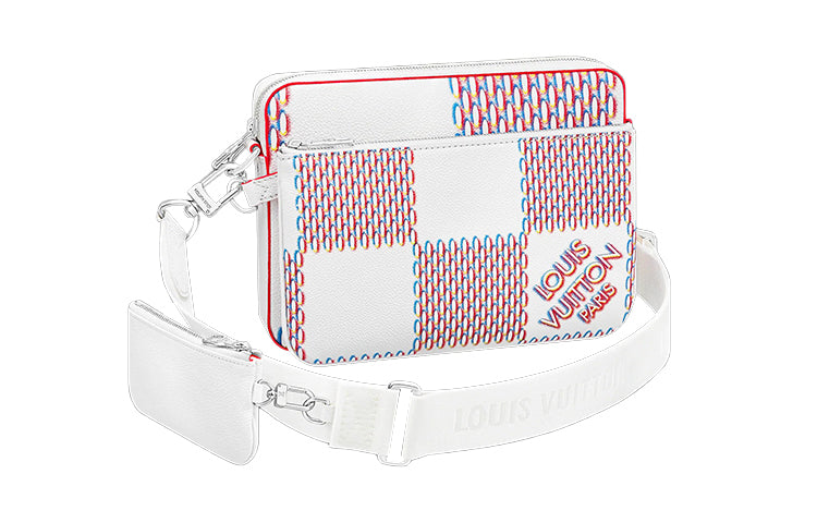 LOUIS VUITTON Trio Messenger White Damier Spray