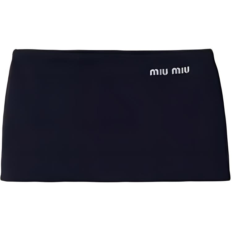 MIU MIU Logo Embroidered Mini Skirt